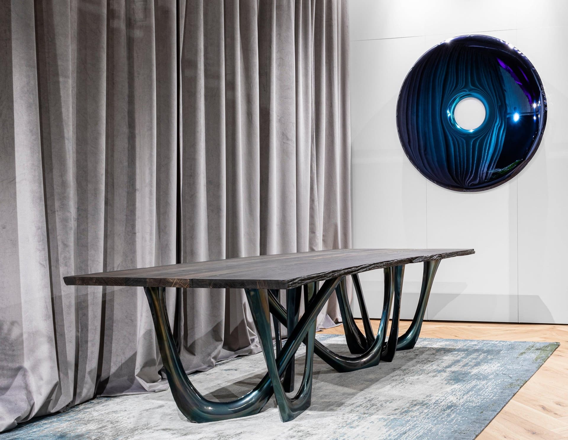 Lustro ścienne RONDO gradient niebieskie 95 cm, Zieta Studio - 116988