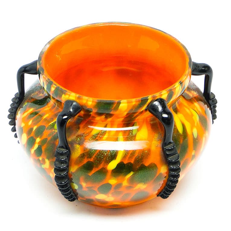 Wazon Art Deco, szkło spatter, Huta Welz, Czechosłowacja, lata 30. - 112717