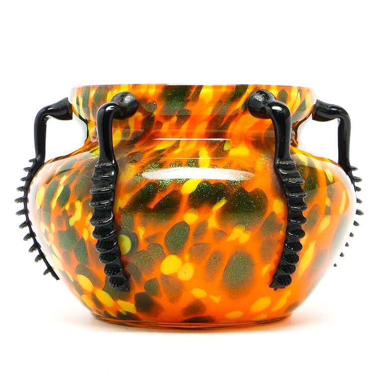 Wazon Art Deco, szkło spatter, Huta Welz, Czechosłowacja, lata 30. - 112713