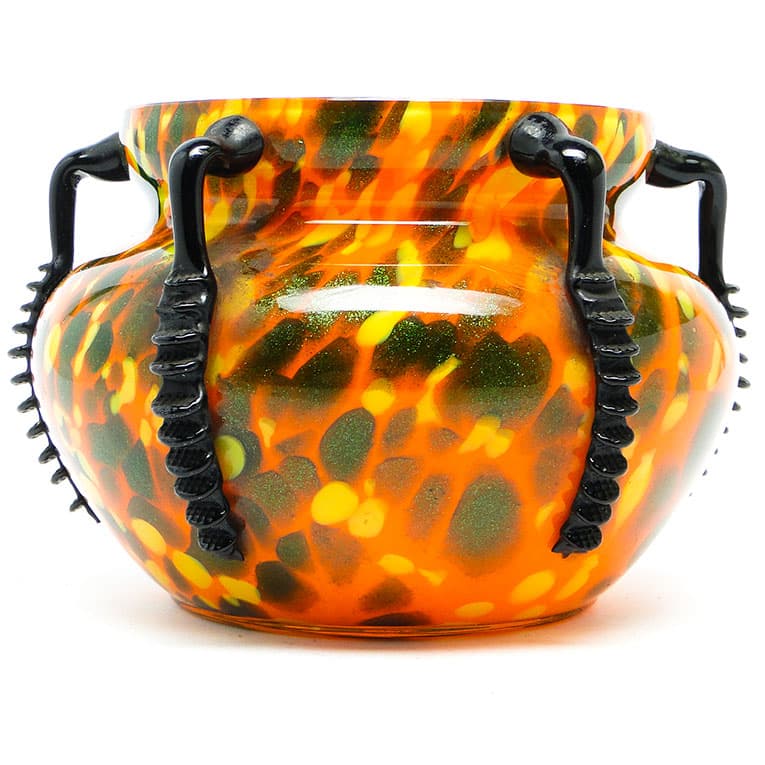 Wazon Art Deco, szkło spatter, Huta Welz, Czechosłowacja, lata 30. - 112715