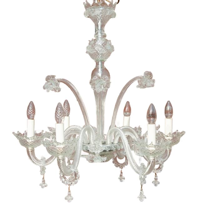 Przezroczysty żyrandol, Murano, Włochy, lata 2000. - WYMIARY