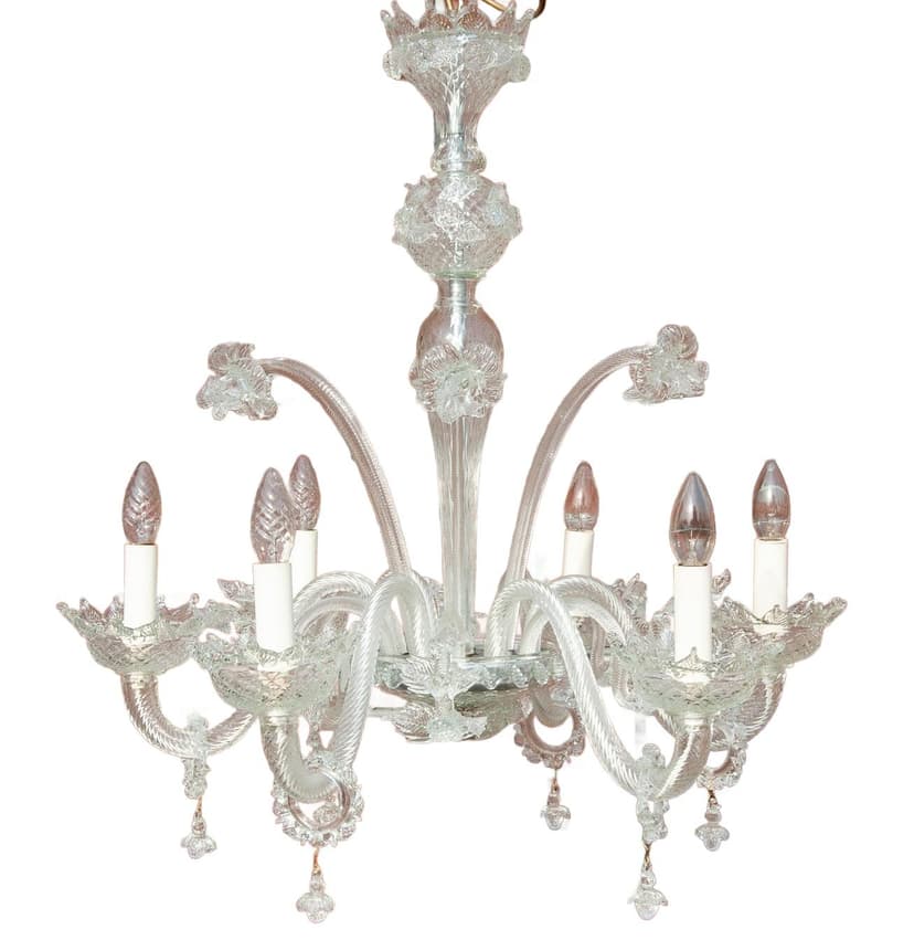 Przezroczysty żyrandol, Murano, Włochy, lata 2000.