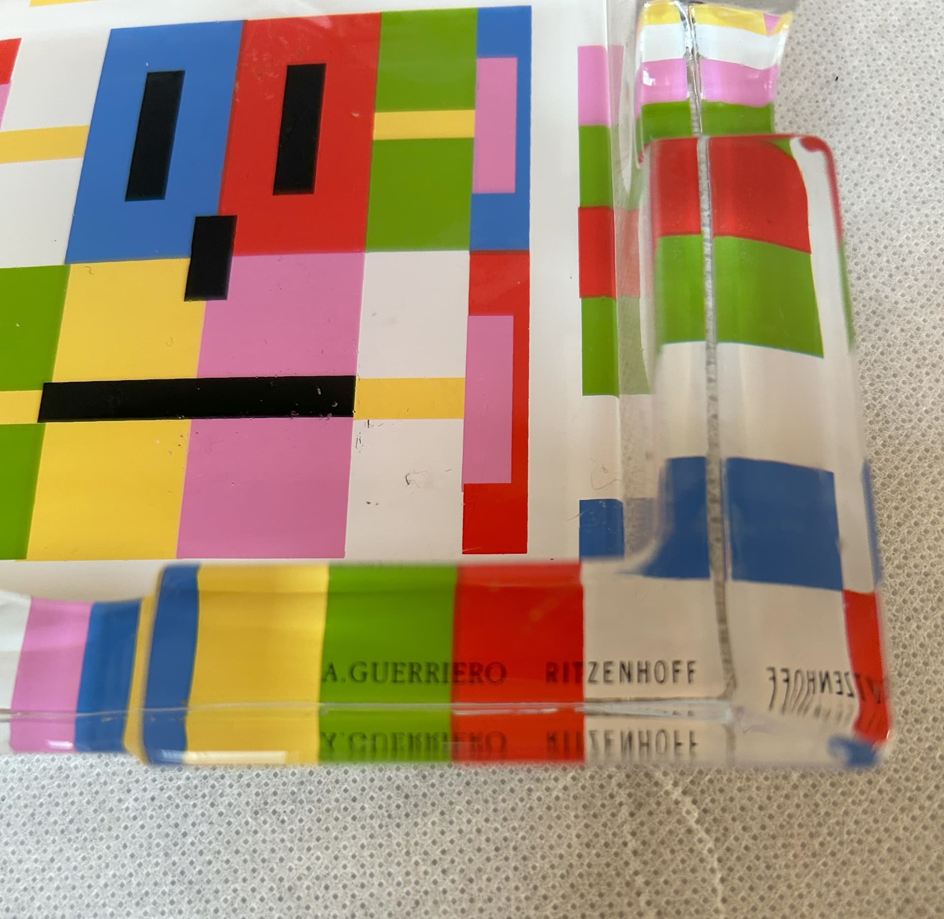 Popielniczka, multikolor, kryształ, proj. A. Guerriero, Ritzenhoff, lata 90. - 112794