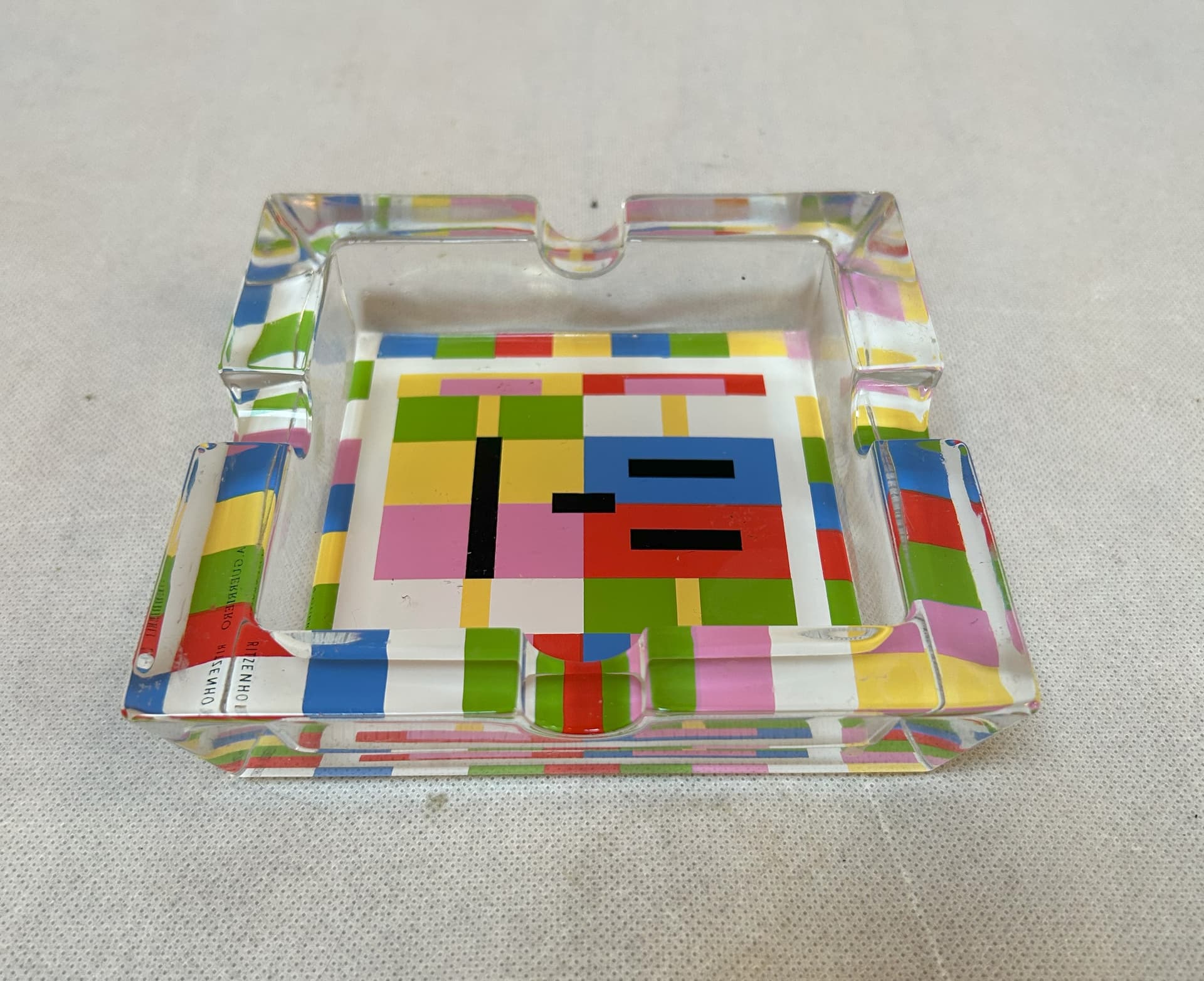 Popielniczka, multikolor, kryształ, proj. A. Guerriero, Ritzenhoff, lata 90. - 112791