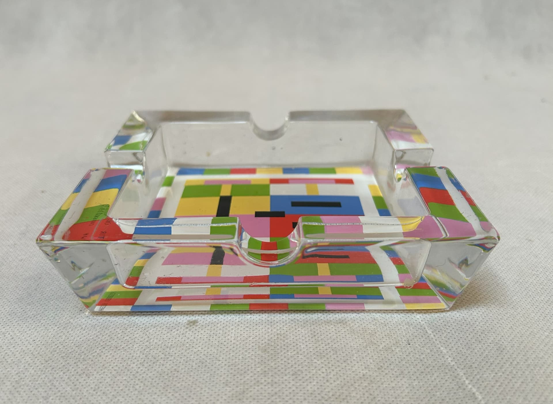 Popielniczka, multikolor, kryształ, proj. A. Guerriero, Ritzenhoff, lata 90. - 112792