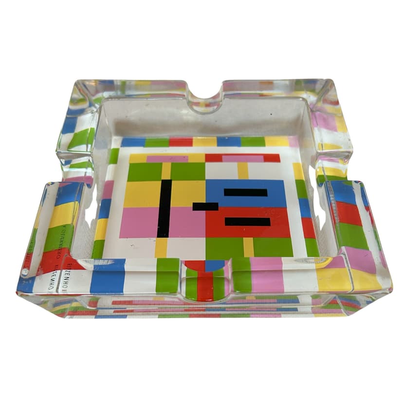 Popielniczka, multikolor, kryształ, proj. A. Guerriero, Ritzenhoff, lata 90.