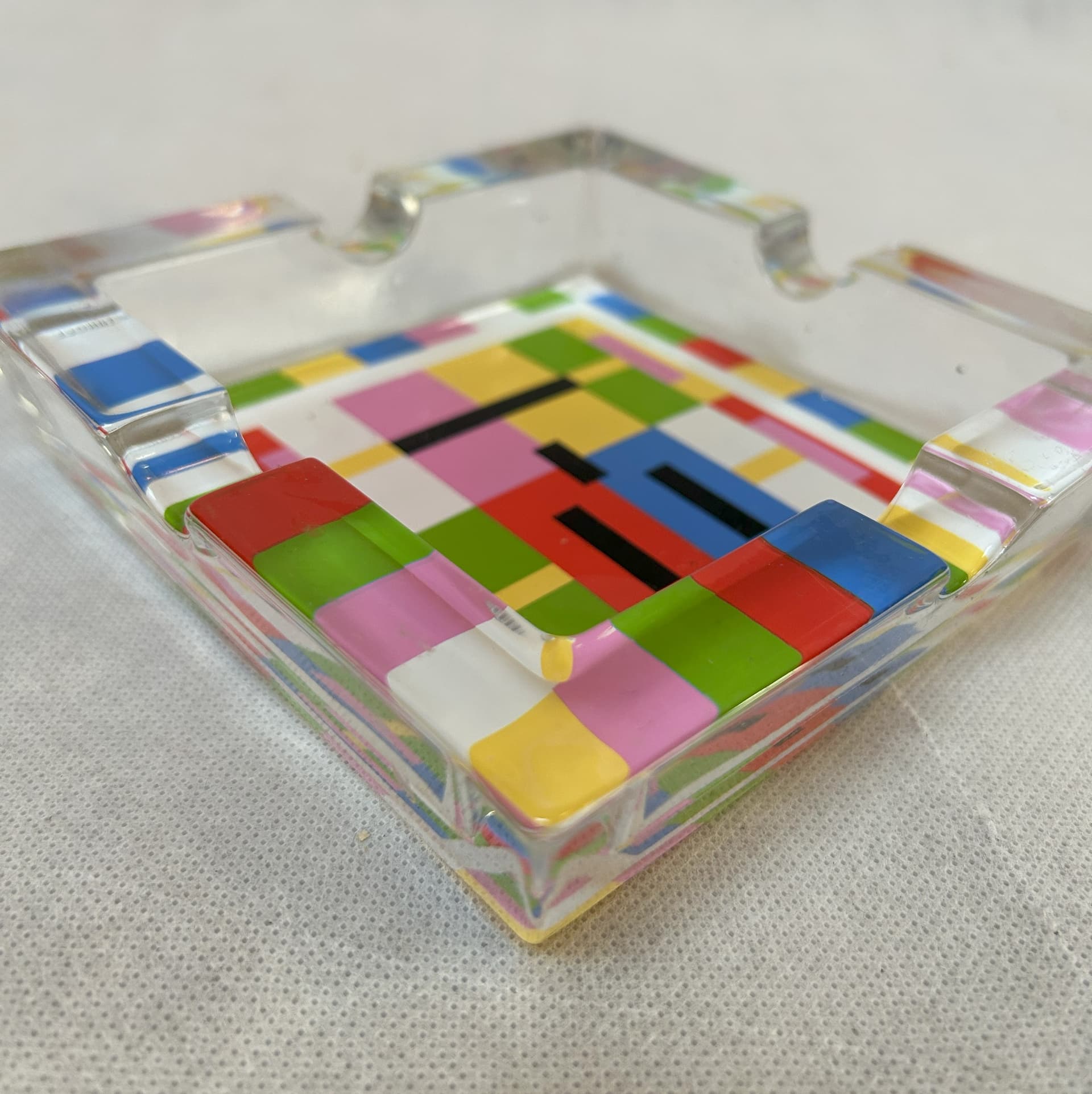 Popielniczka, multikolor, kryształ, proj. A. Guerriero, Ritzenhoff, lata 90. - 112793