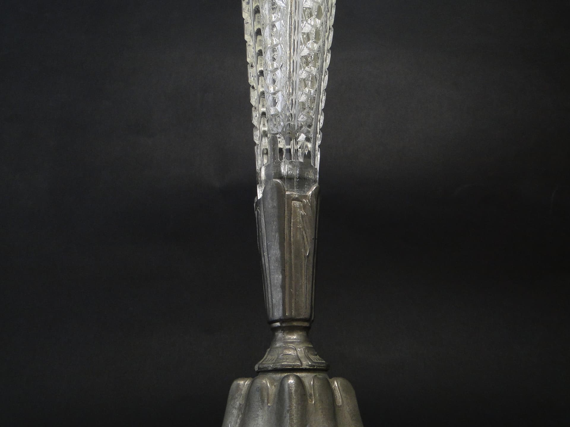 Wazon Art Nouveau, szkło prasowane cyna, Francja, początek XX w. - 112822