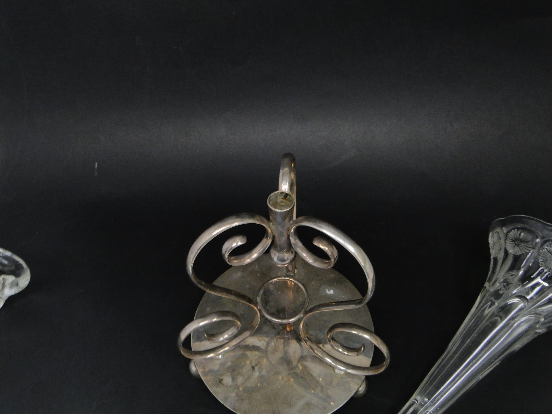 Wazon trumpet, Art Nouveau, szkło prasowane mosiądz srebrzony, Wielka Brytania, początek XX wieku - 112859