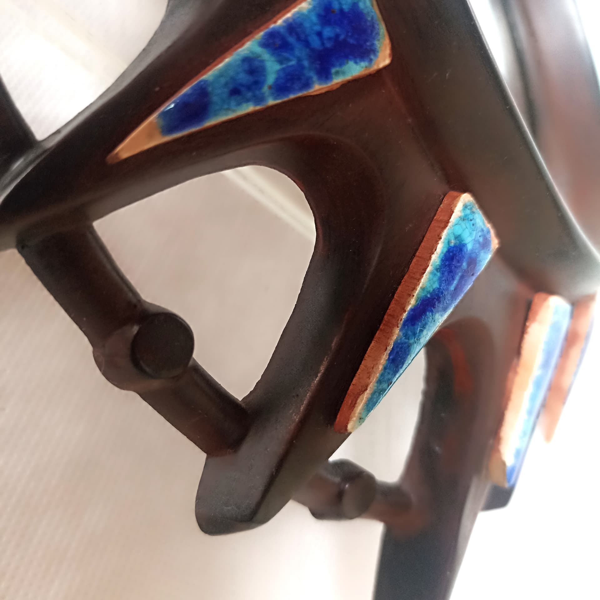 Lustro ścienne Sunburst, brązowy ciemny, lata 50. - 112844