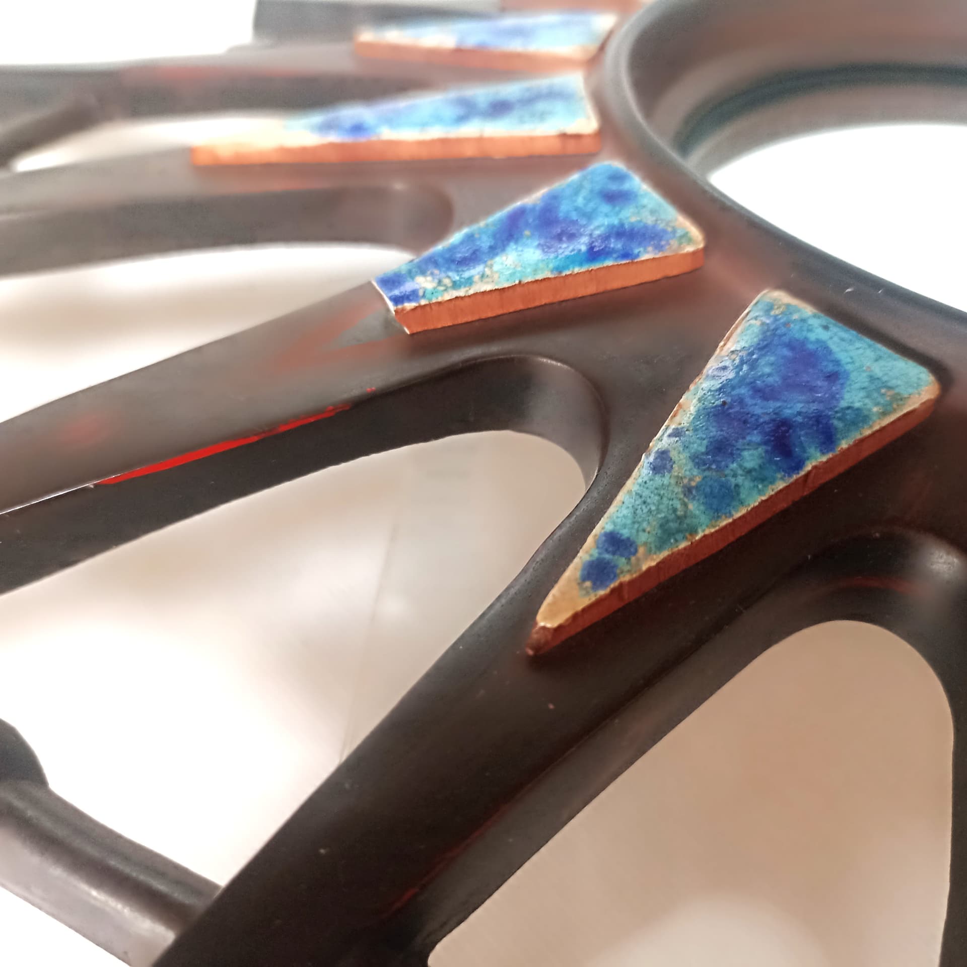 Lustro ścienne Sunburst, brązowy ciemny, lata 50. - 112842