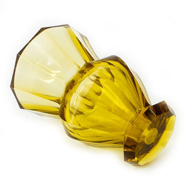 Wazon Art Deco, kryształ żółty, proj. J. Hoffmann, Bohemia, Czechosłowacja, lata 30. - 112875