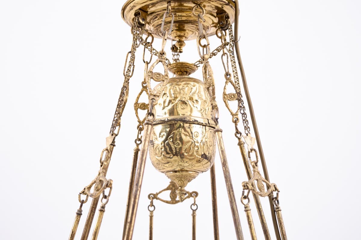 Brass Chandelier, Classic Style, 1940s - 78316