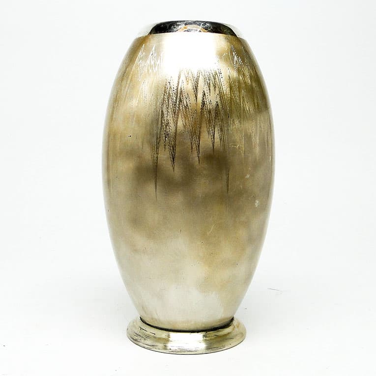 Wazon Ikora, Art Deco, mosiądz srebrzony, WMF, Niemcy, lata 30. - 112886