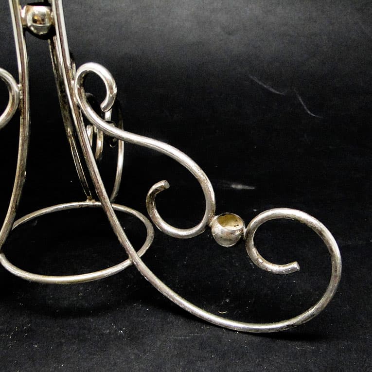 Wazon flet secesja, mosiądz srebrzony szkło, Wielka Brytania, początek XX w. - 112918