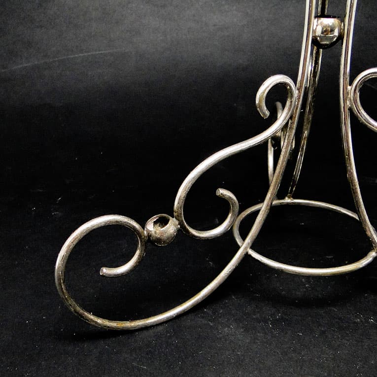 Wazon flet secesja, mosiądz srebrzony szkło, Wielka Brytania, początek XX w. - 112917