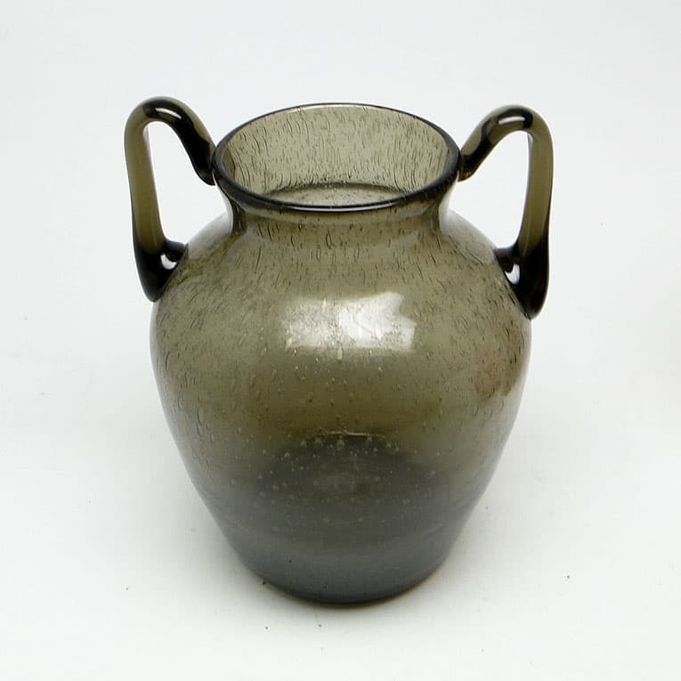 Wazon Postmodernizm, szkło oliwkowe antico, proj. Z. Horbowy, Polska, lata 70. - 112950