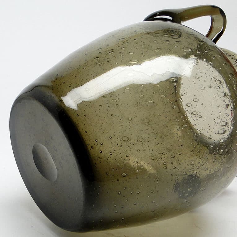 Wazon Postmodernizm, szkło oliwkowe antico, proj. Z. Horbowy, Polska, lata 70. - 112953