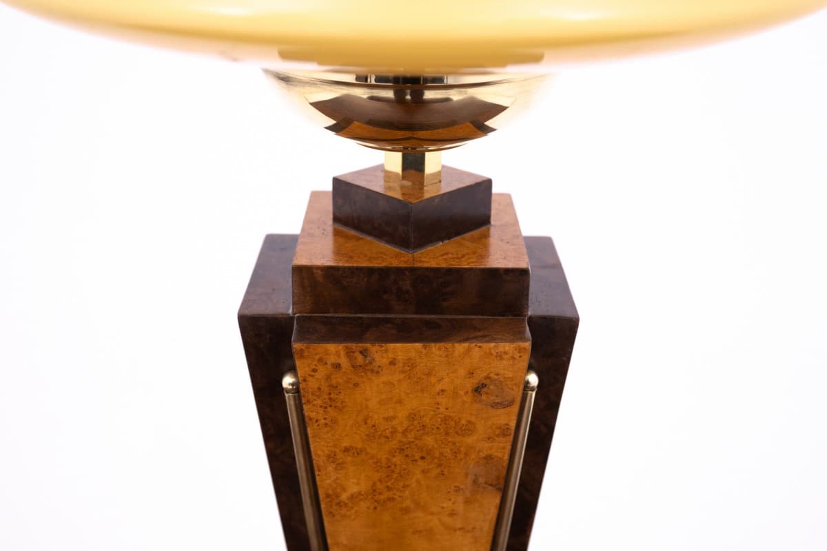 Brązowa lampa stołowa art deco, Polska, lata 50. - 78330