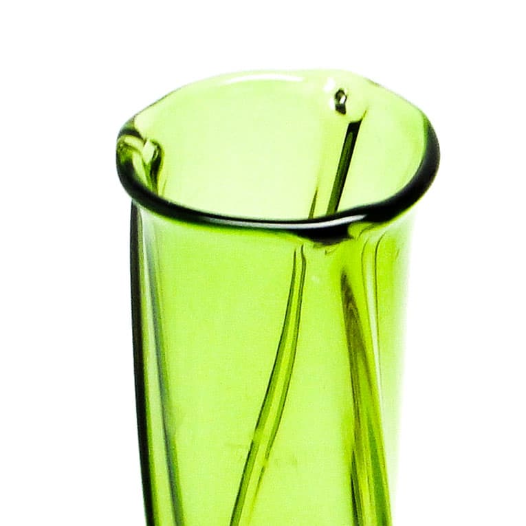 Wazon mid-century modern, szkło zielone, Polska, lata 70. - 112955
