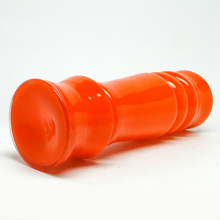 Wazon mid-century modern, szkło pomarańczowe, Huta Laura, Polska, lata 70. - 112979