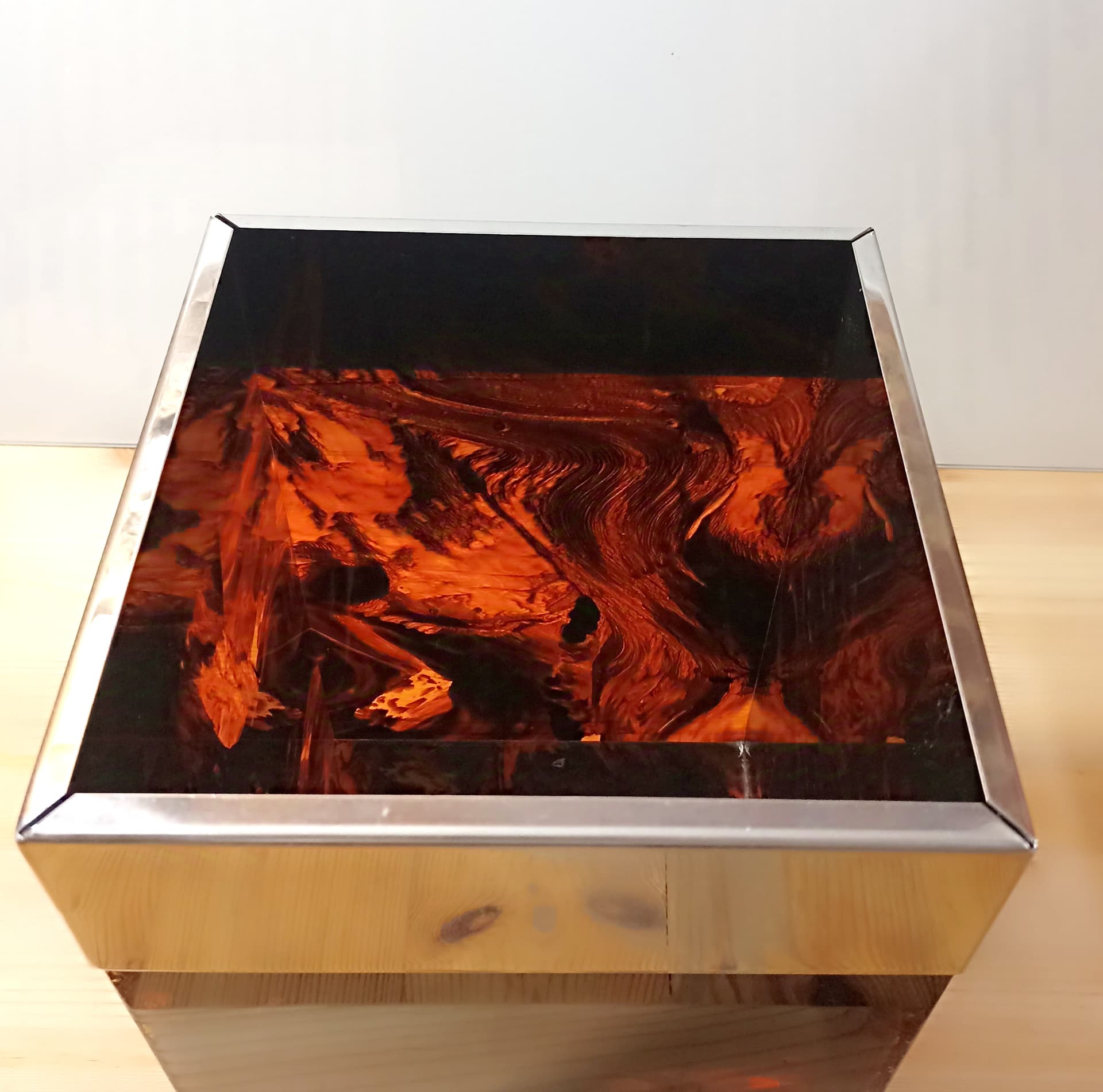 Box, tortoiseshell, brown acrylic, Italy, 1970s. - 112987
