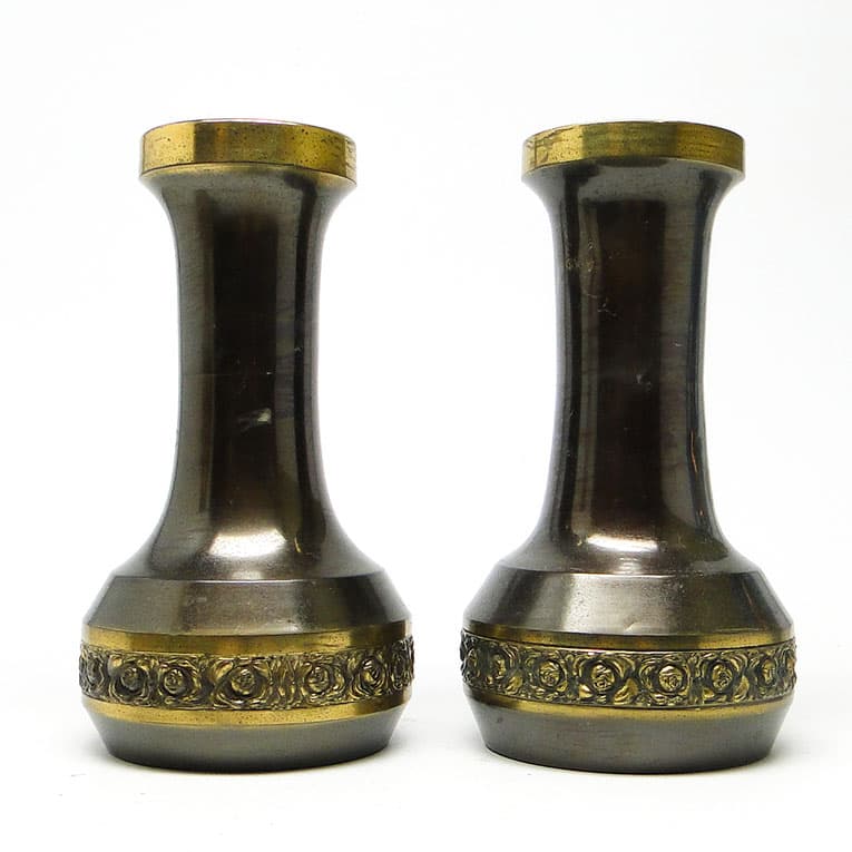 para amfor Art Nouveau, mosiądz patynowany, Francja, początek XX w. - 112991