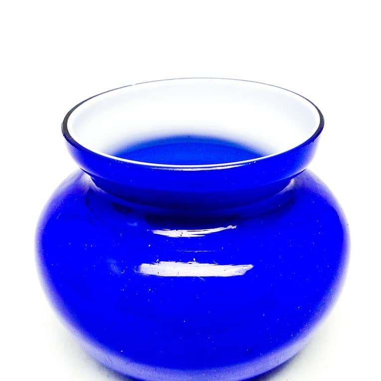 Wazon Postmodernizm, szkło niebieskie, Polska, lata 70. - 113078