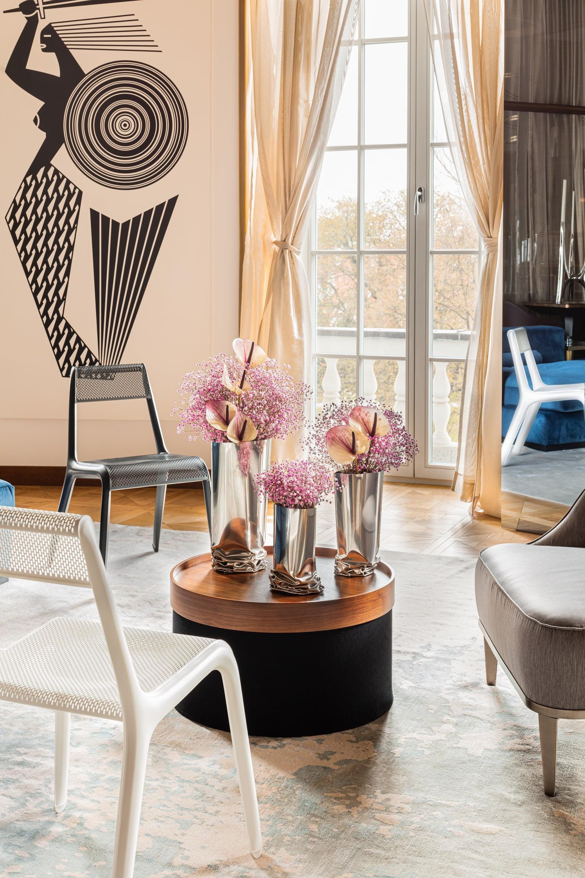 Wazon CRASH stalowy srebrny 30 cm, Zieta Studio - 116718