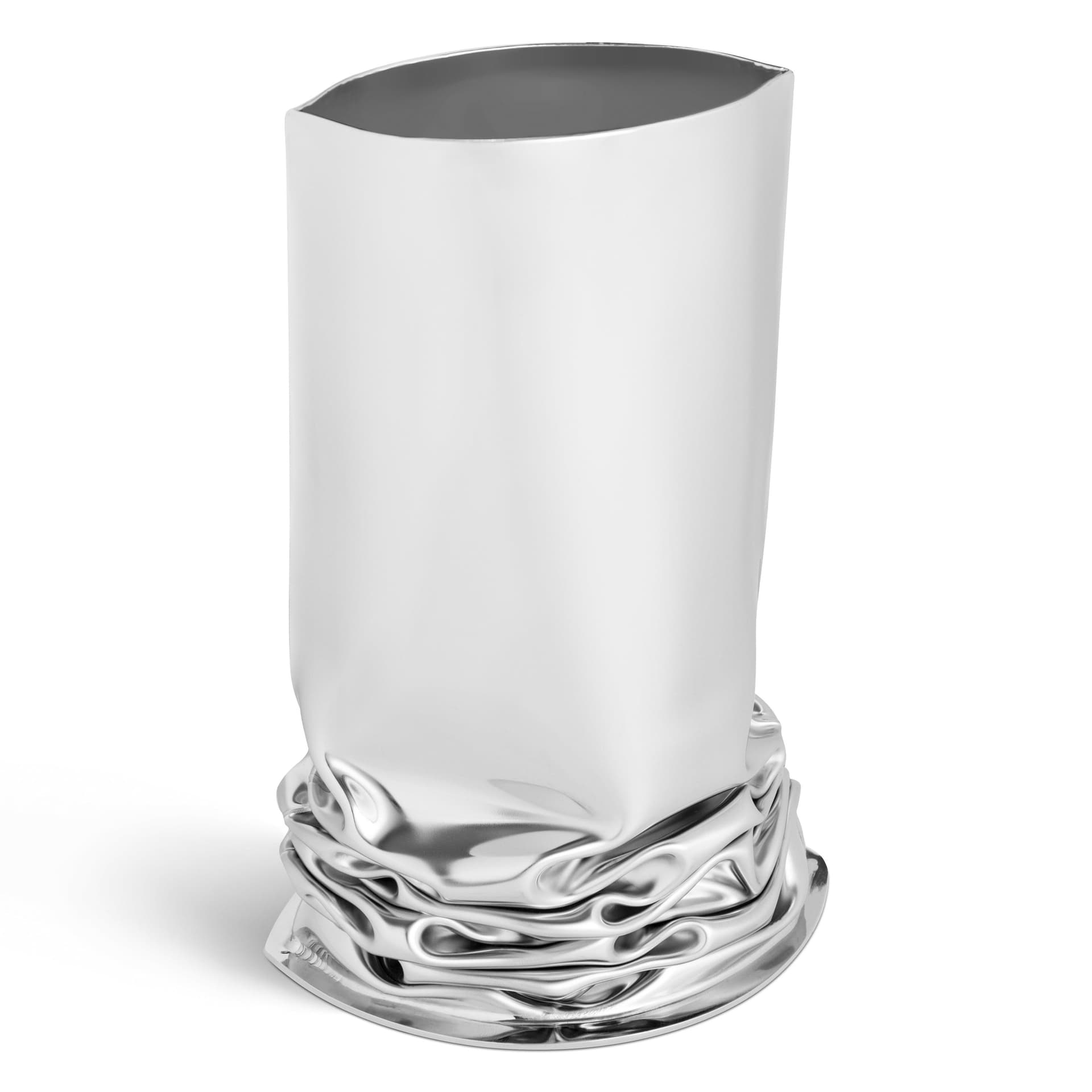Wazon CRASH stalowy srebrny 30 cm, Zieta Studio - 116715