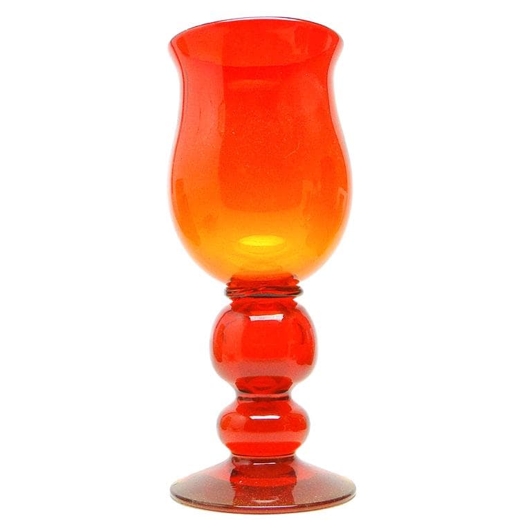 Wazon Modernizm, szkło pomarańczowe, proj. J. Słuczan-Orkusz, Polska, lata 70.