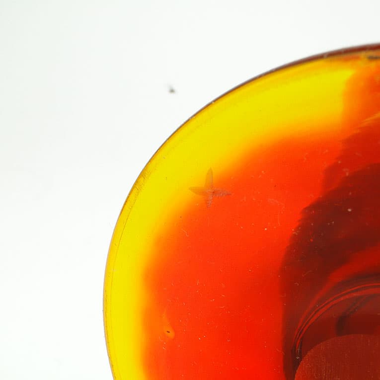 Wazon Modernizm, szkło pomarańczowe, proj. J. Słuczan-Orkusz, Polska, lata 70. - 113087