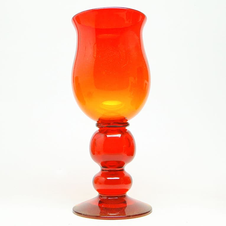 Wazon Modernizm, szkło pomarańczowe, proj. J. Słuczan-Orkusz, Polska, lata 70. - 113088