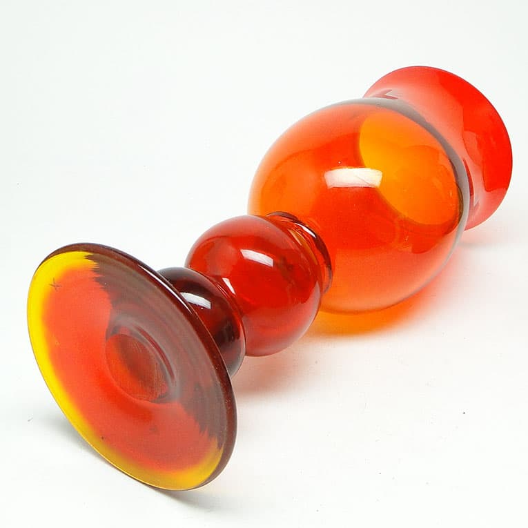 Wazon Modernizm, szkło pomarańczowe, proj. J. Słuczan-Orkusz, Polska, lata 70. - 113092