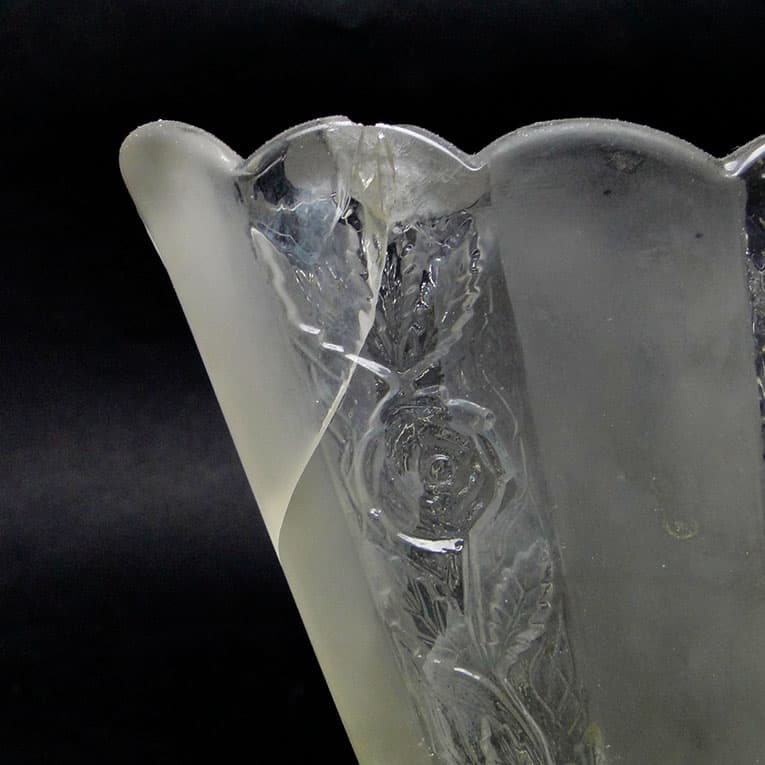 Serwetnik Art Deco, szkło prasowane, Huta Bolesław Morawski, Polska, lata 50. - 113160