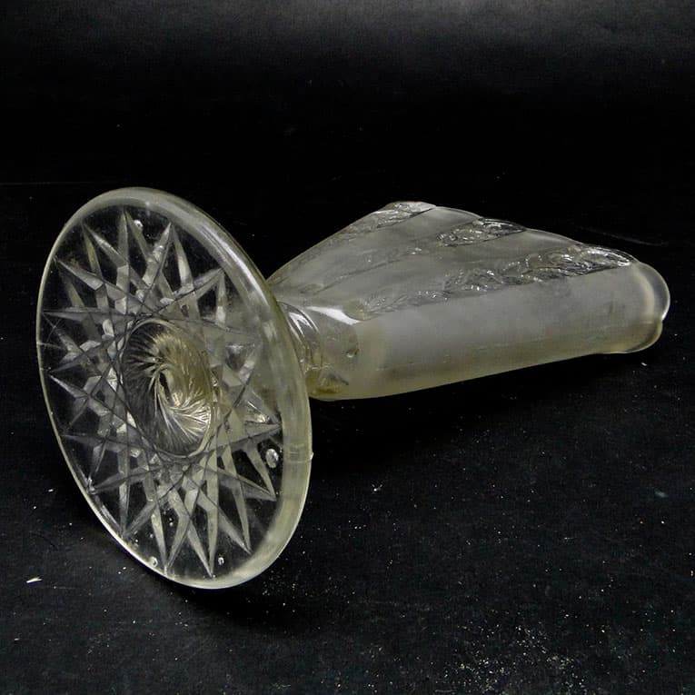 Serwetnik Art Deco, szkło prasowane, Huta Bolesław Morawski, Polska, lata 50. - 113163