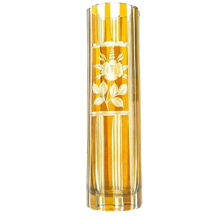 Wazon Mid-Century Modern, kryształ, Huta Julia, Polska, lata 70.