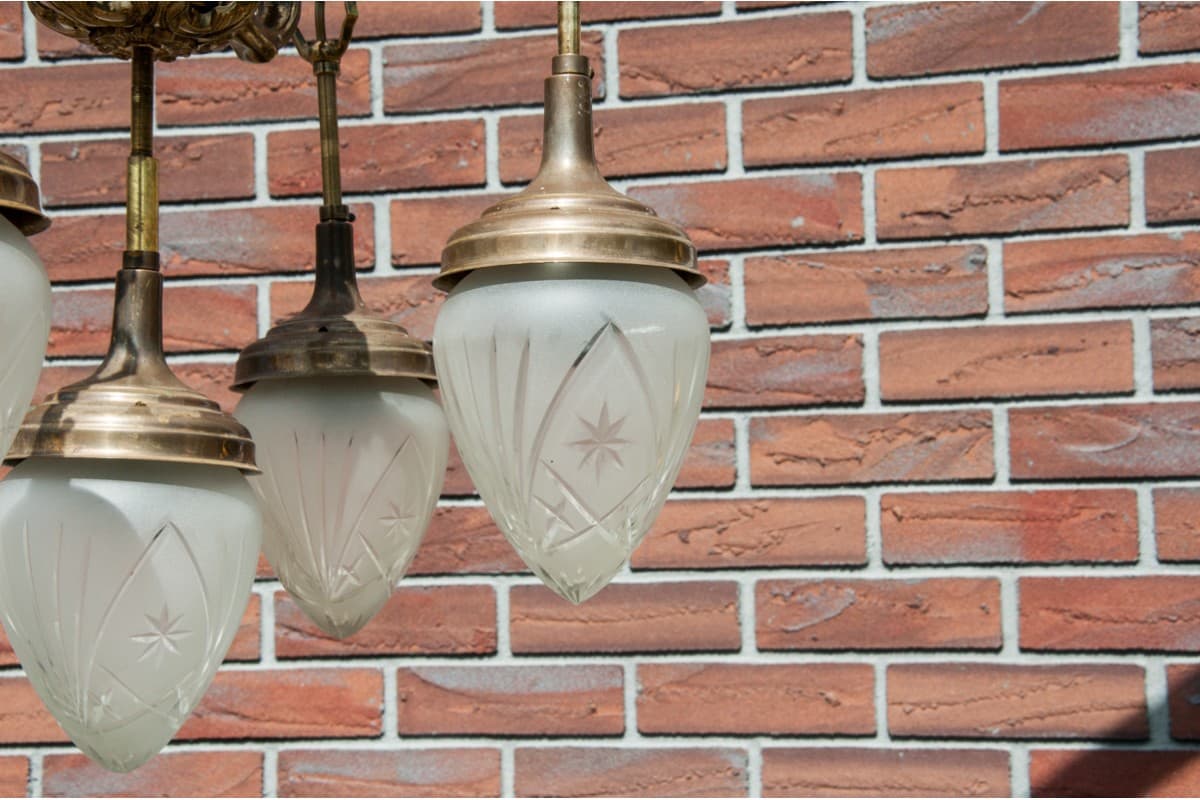 Mosiężny żyrandol art déco, Europa Zachodnia, lata 50. - 78352