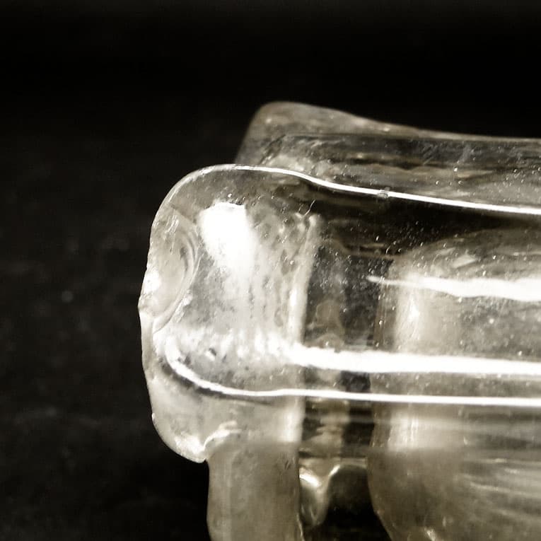 Wazon, mid-century modern, szkło prasowane rozalinowe, Polska, lata 50. - 113255