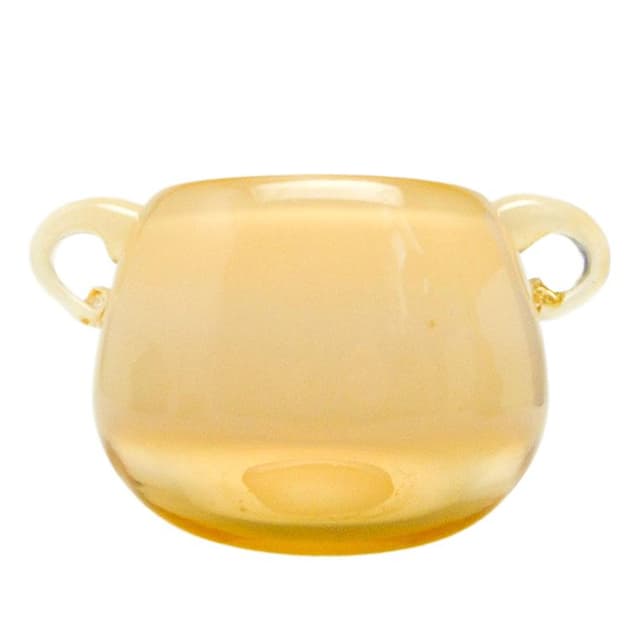 Wazon mid-century modern, szkło beżowe, proj. M. Jakubas, Polska, lata 70. - WYMIARY