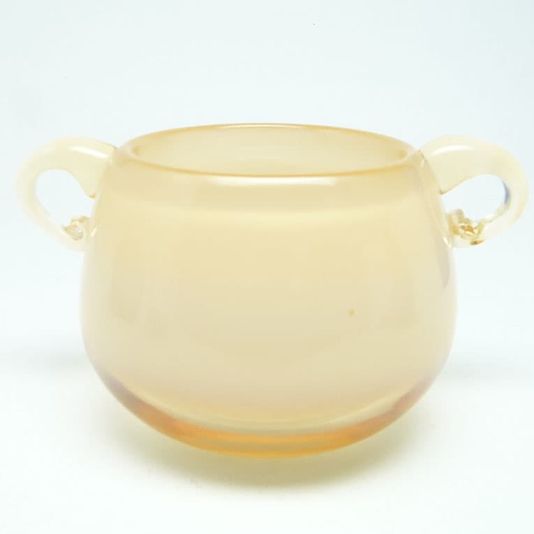 Wazon mid-century modern, szkło beżowe, proj. M. Jakubas, Polska, lata 70. - 113301