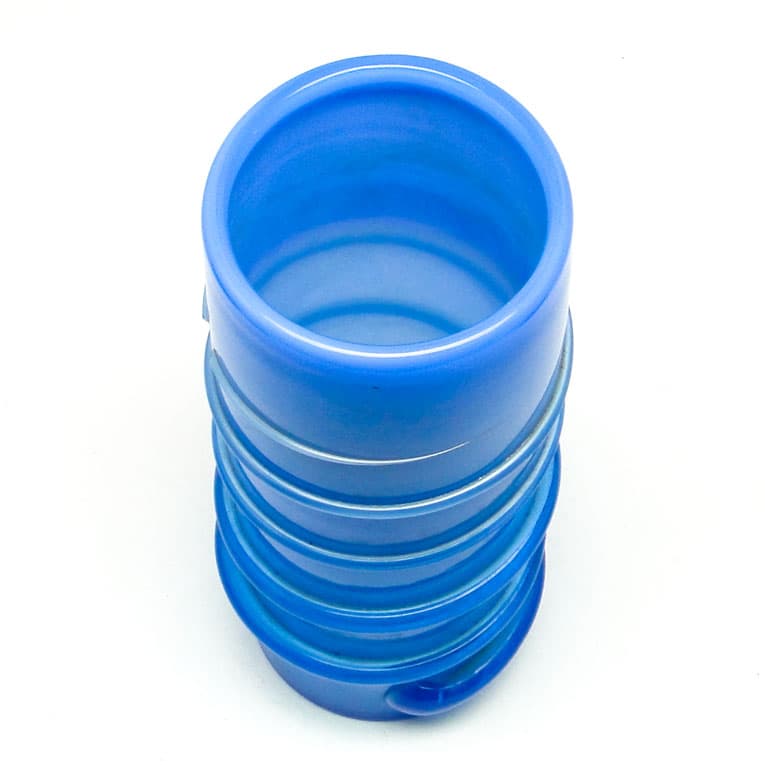 Wazon, polski modernizm, szkło niebieskie, proj. M. Jakubas, Polska, lata 70. - 113322