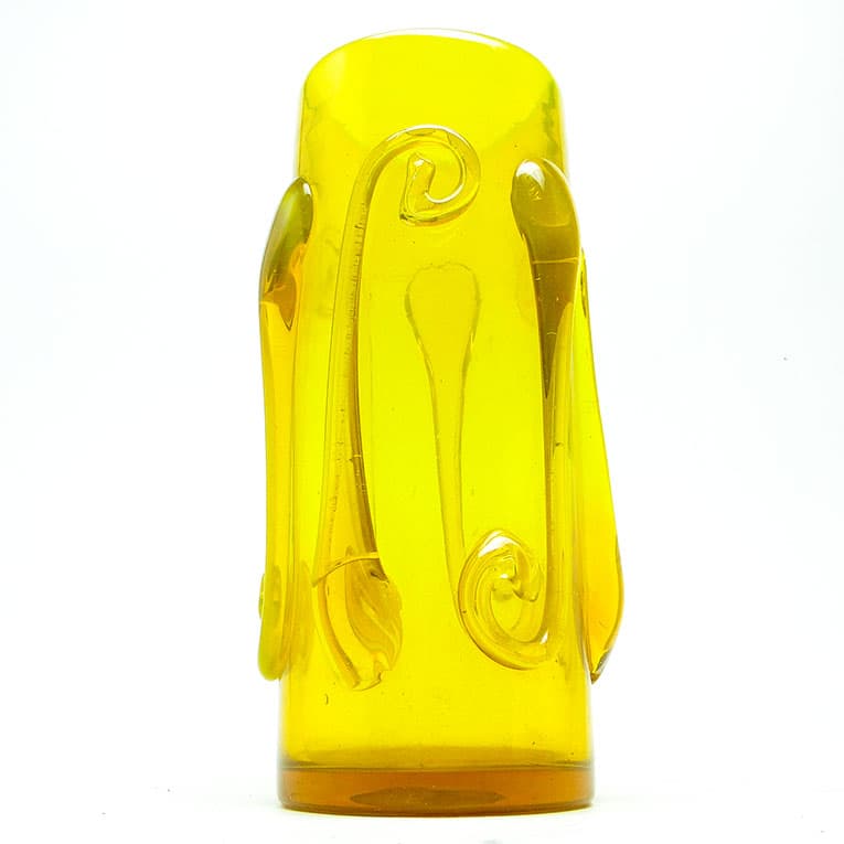 Wazon modernizm, szkło żółte, proj. J. Słuczan-Orkusz, Polska, lata 70. - 113377