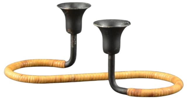 Świecznik, czarny metal, Dania, lata 60. - WYMIARY