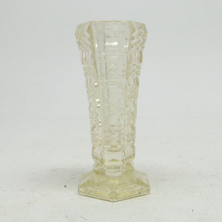 Wazon miniaturowy Art Deco, szkło prasowane, Czechosłowacja, lata 30. - 113530