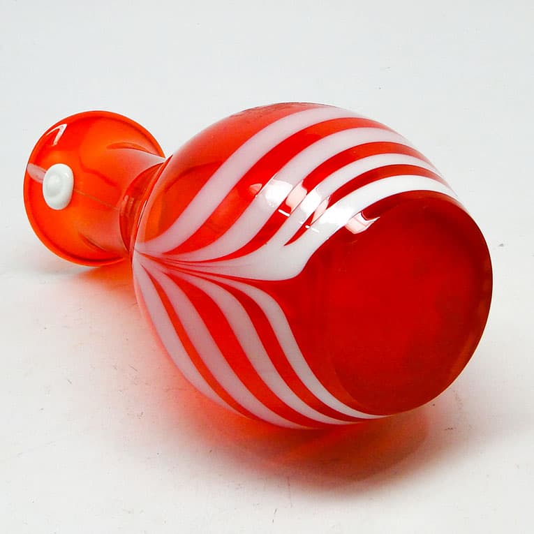 Wazon z oczkiem, mid-century modern, szkło czerwone, proj. L. Fiedorowicz, Polska, lata 70. - 113606