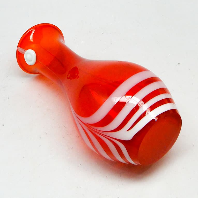 Wazon z oczkiem, mid-century modern, szkło czerwone, proj. L. Fiedorowicz, Polska, lata 70. - 113607