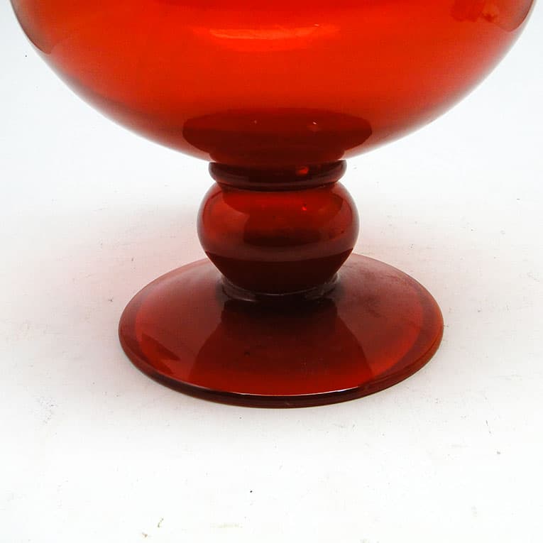 Wazon, mid-century modern, szkło czerwone, proj. J. Słuczan-Orkusz, Polska, lata 70. - 113619