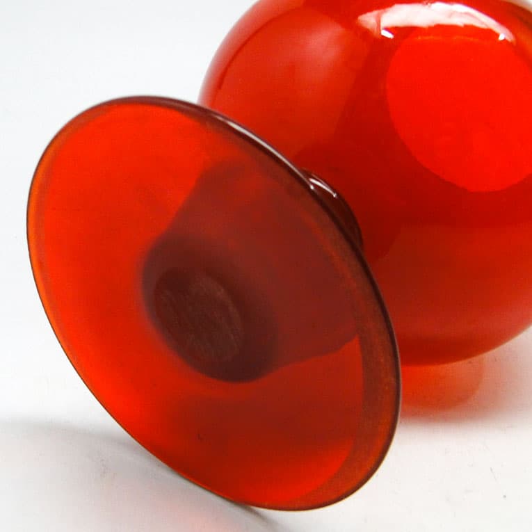Wazon, mid-century modern, szkło czerwone, proj. J. Słuczan-Orkusz, Polska, lata 70. - 113616