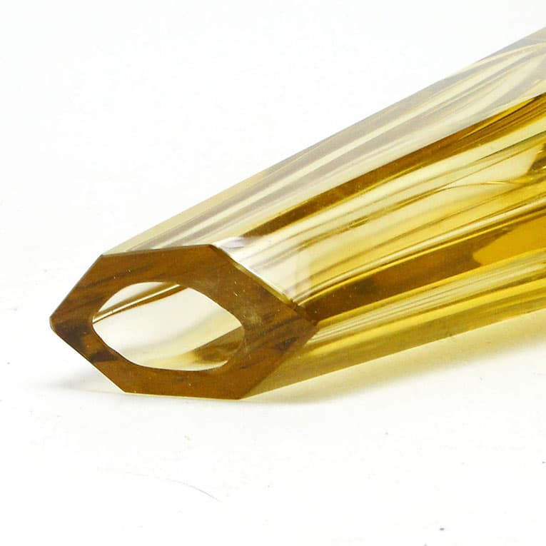 Wazon Art Deco, kryształ żółty, proj. J. Hoffmann, Czechosłowacja, lata 30. - 113659